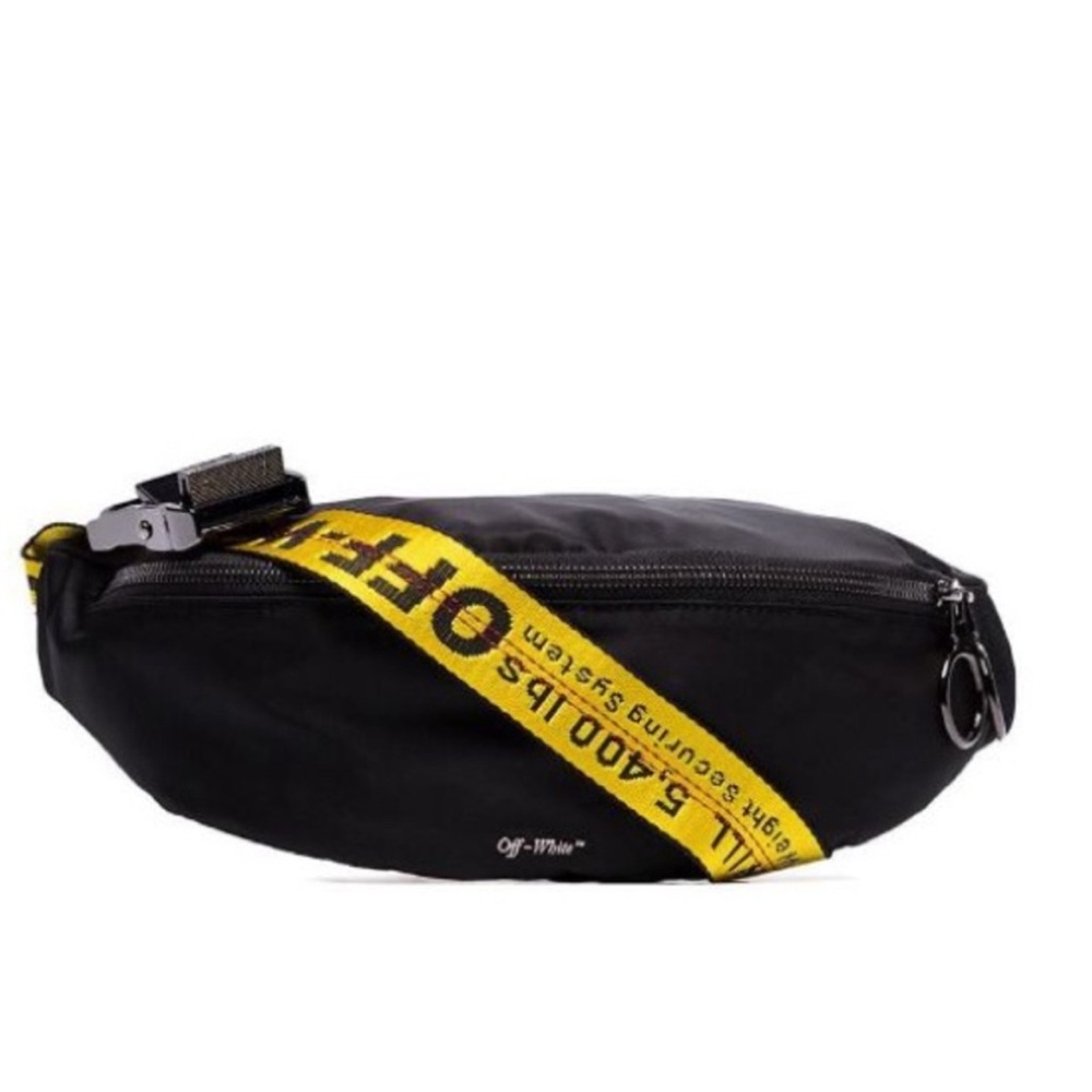 🖤 Off-White Black Belt Bag with Logo Strap